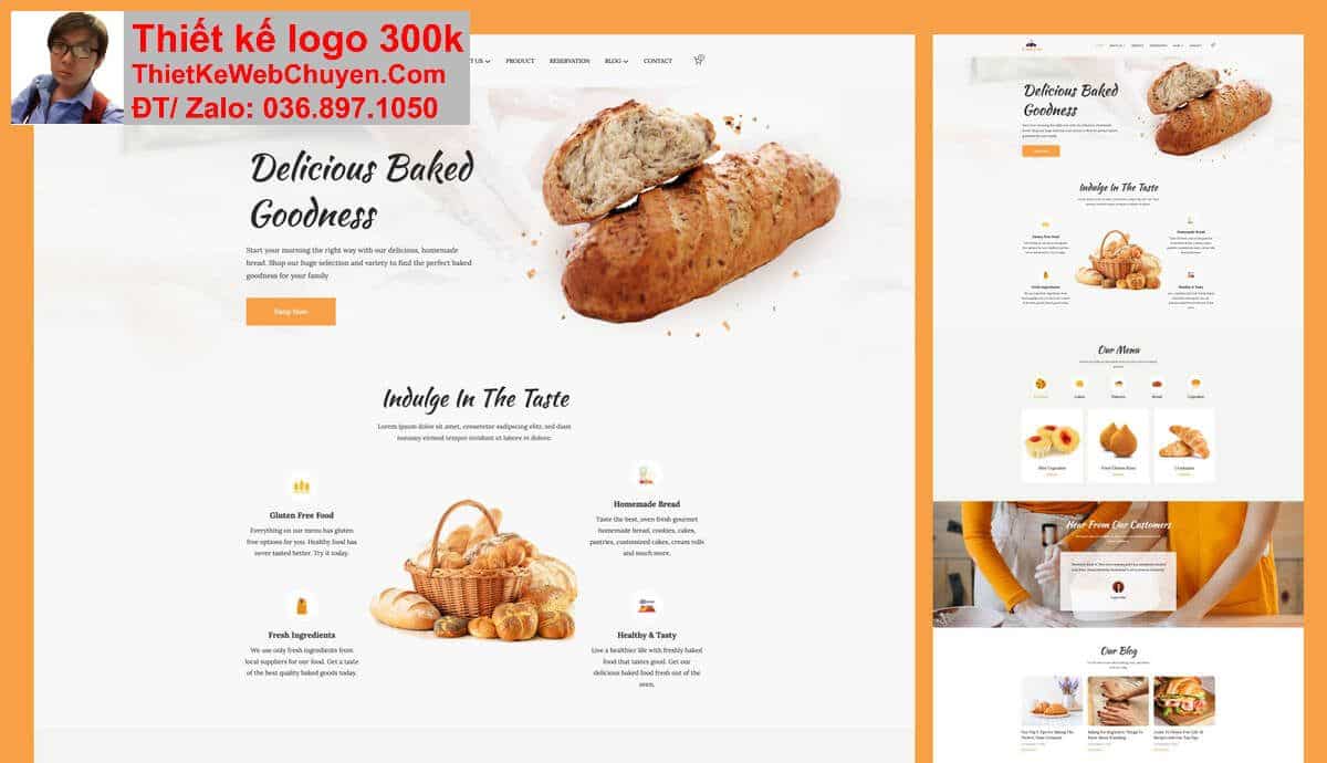 Thiết kế web tiệm bán bánh mì chuyên nghiệp Thiết kế web tiệm bán bánh mì chuyên nghiệp