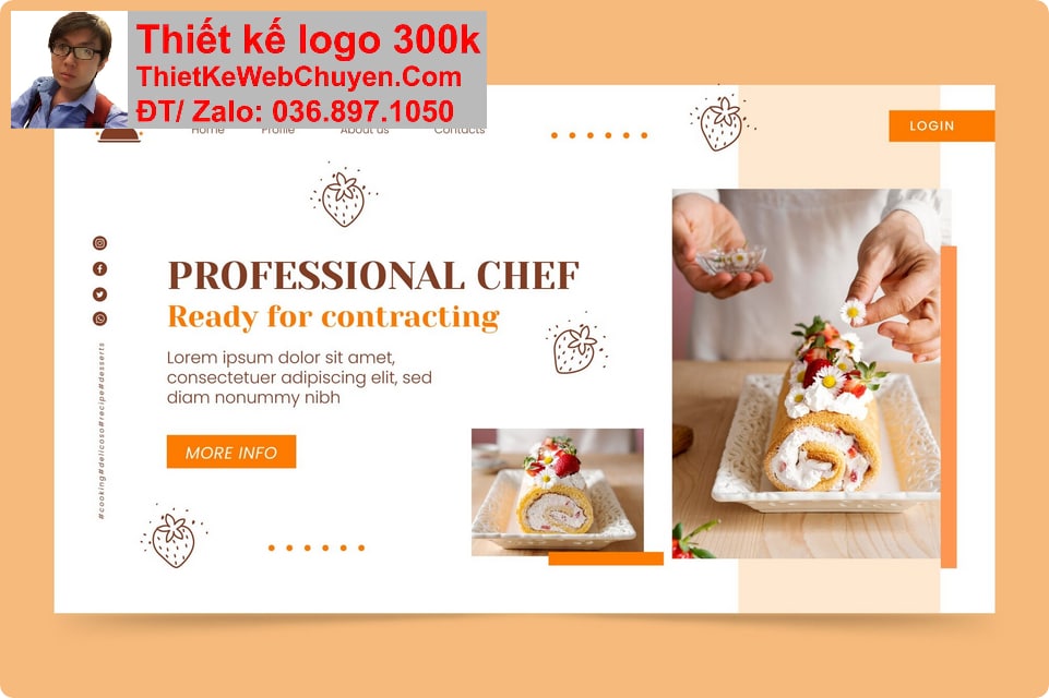 Thiết kế web tiệm bánh kem chuyên nghiệp Thiết kế web tiệm bánh kem chuyên nghiệp