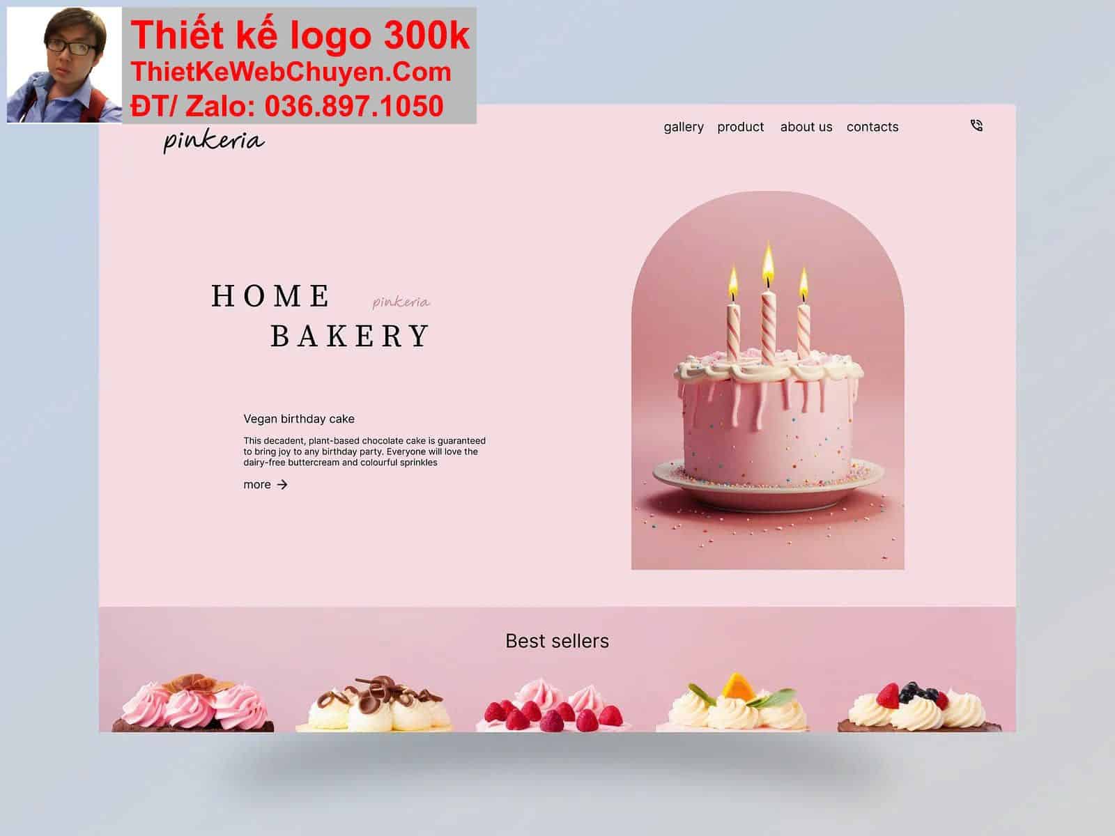 Thiết kế web tiệm bánh kem chuyên nghiệp Thiết kế web tiệm bánh kem chuyên nghiệp
