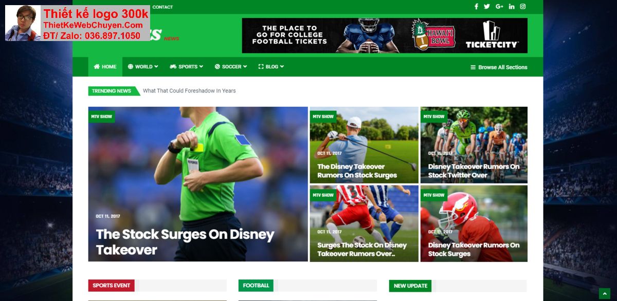 Thiết kế web tin tức bóng đá chuyên nghiệp Thiết kế web tin tức bóng đá chuyên nghiệp