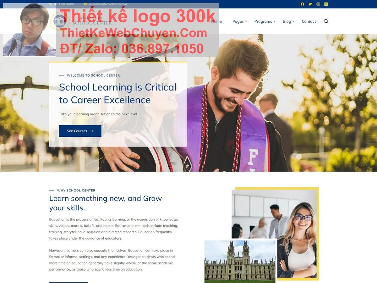 Thiết kế web trung tâm tiếng anh chuyên nghiệp Thiết kế web trung tâm tiếng anh chuyên nghiệp