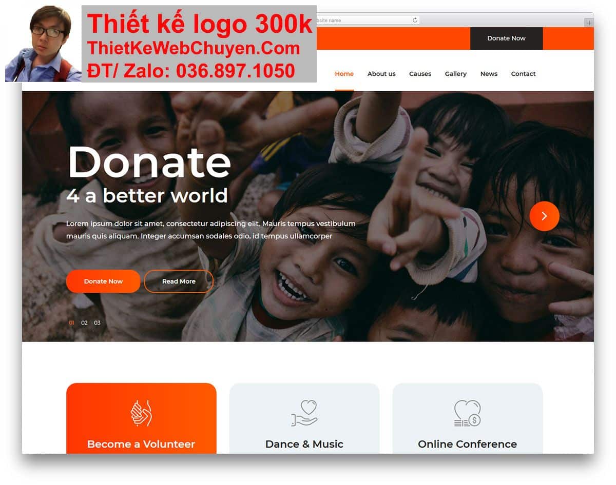 Thiết kế web từ thiện chuyên nghiệp Thiết kế web từ thiện chuyên nghiệp