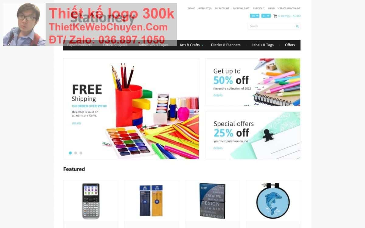 Thiết kế web văn phòng phẩm chuyên nghiệp Thiết kế web văn phòng phẩm chuyên nghiệp