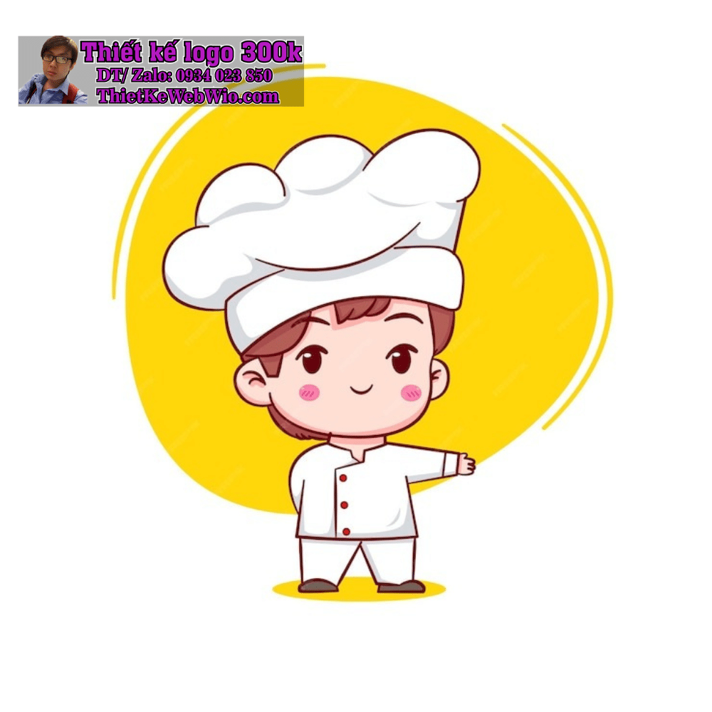 Vẽ chibi bé trai đầu bếp dễ thương, mặc đồng phục trắng, tóc nâu, đang tạo dáng để thiết kế logo Vẽ chibi bé trai đầu bếp dễ thương, mặc đồng phục trắng, tóc nâu, đang tạo dáng để thiết kế logo