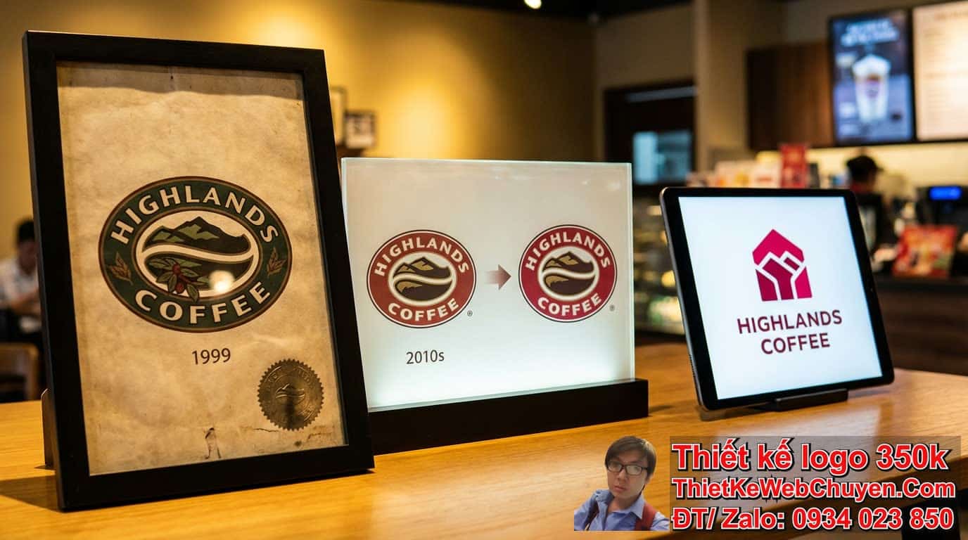 Lịch sử và sự phát triển của logo Highlands qua các thời kỳ ra sao?