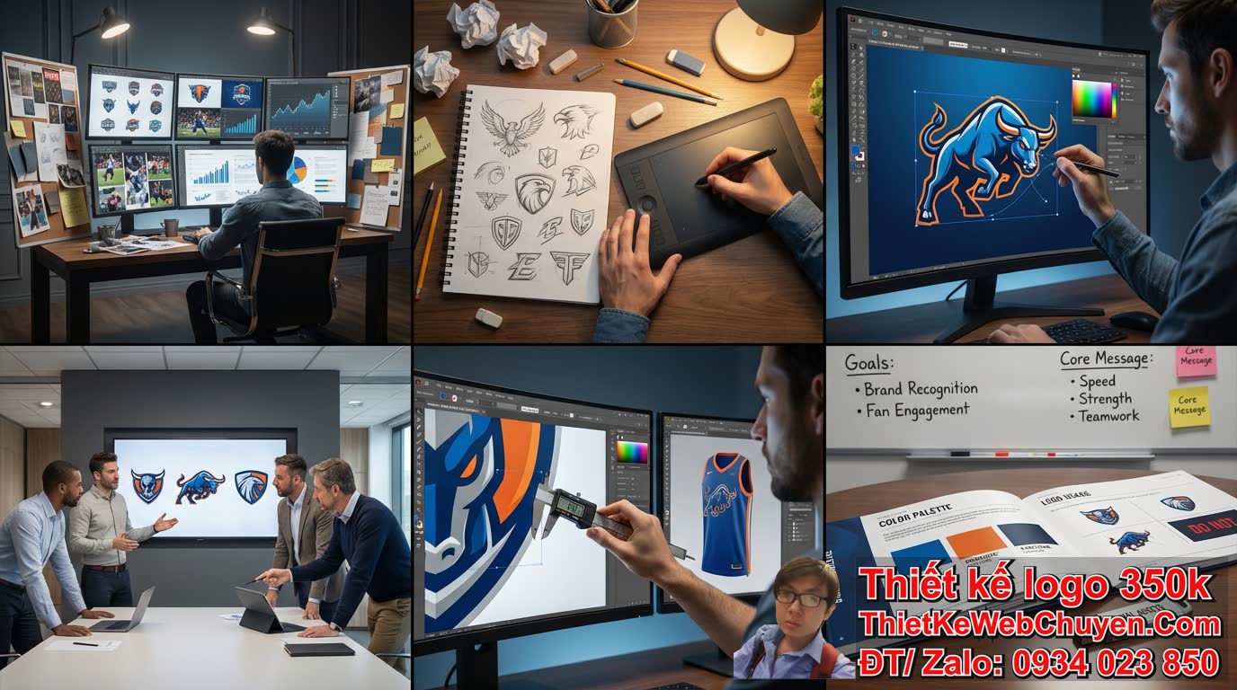 Quy trình thiết kế logo sport chuyên nghiệp bao gồm những bước nào?