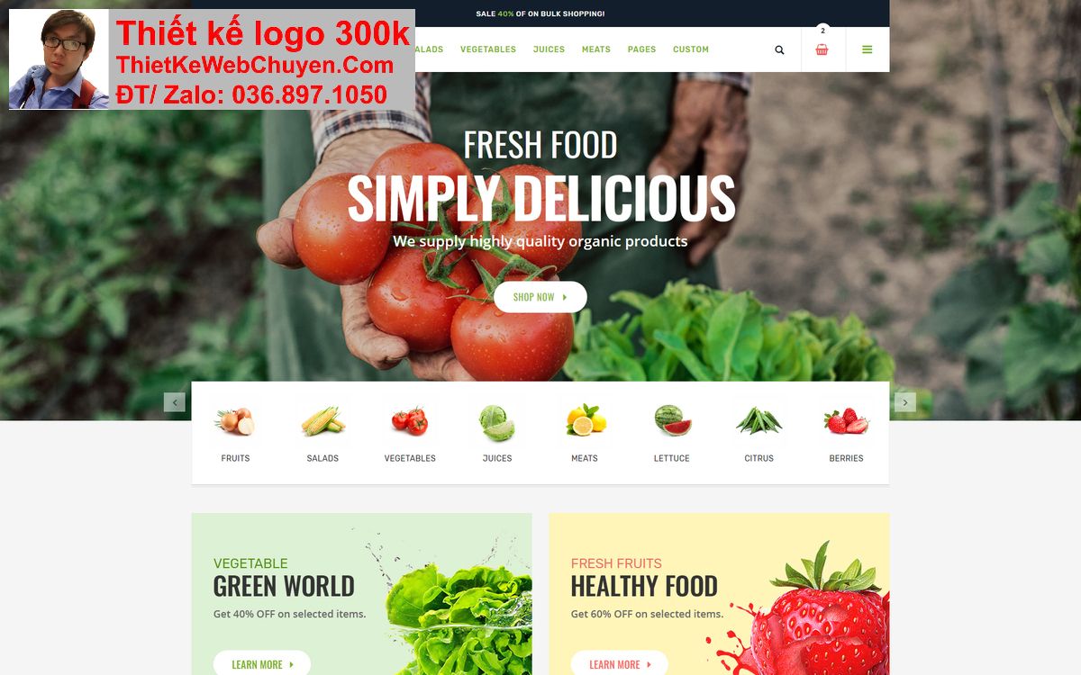 Thiết kế web bán thực phẩm sạch chuyên nghiệp Thiết kế web bán thực phẩm sạch chuyên nghiệp