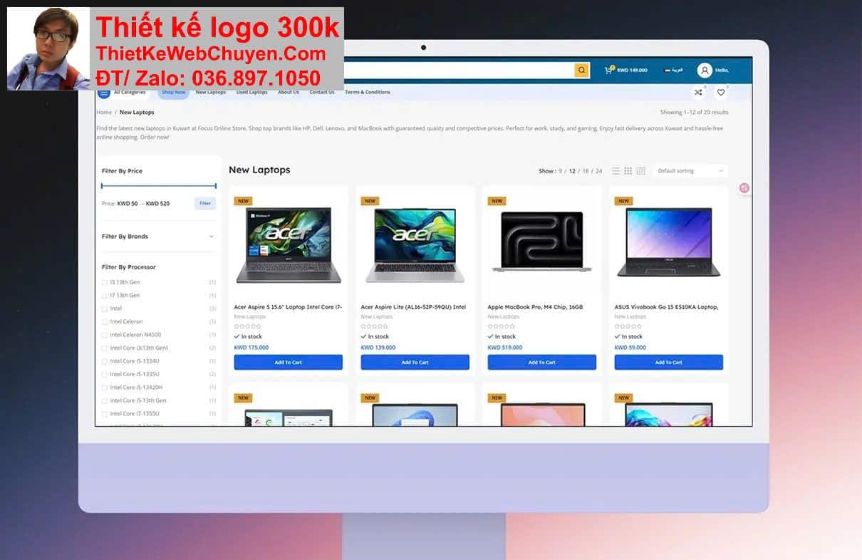 Thiết kế web cửa hàng laptop máy tính chuyên nghiệp Thiết kế web cửa hàng laptop máy tính chuyên nghiệp
