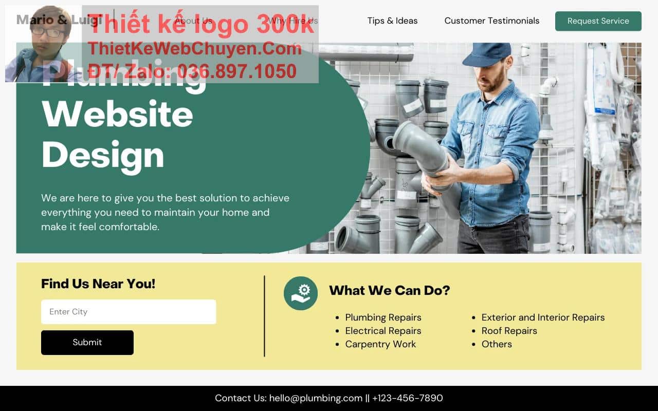 Thiết kế web dịch vụ sữa chữa điện nước chuyên nghiệp Thiết kế web dịch vụ sữa chữa điện nước chuyên nghiệp