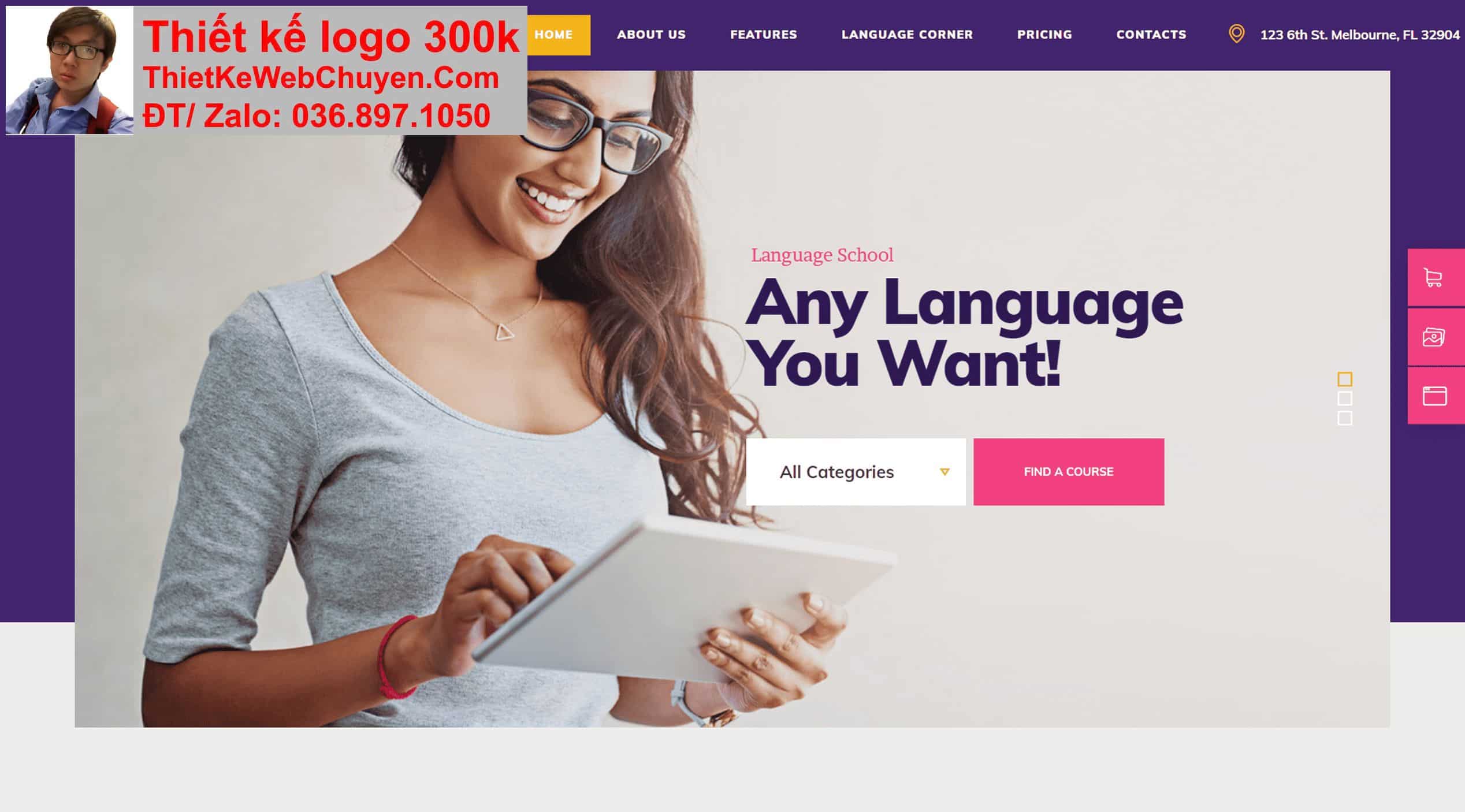 Thiết kế web trung tâm ngoại ngữ chuyên nghiệp Thiết kế web trung tâm ngoại ngữ chuyên nghiệp