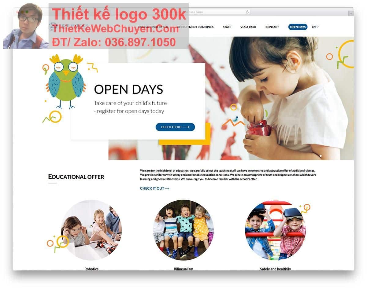 Thiết kế web trường mầm non chuyên nghiệp Thiết kế web trường mầm non chuyên nghiệp