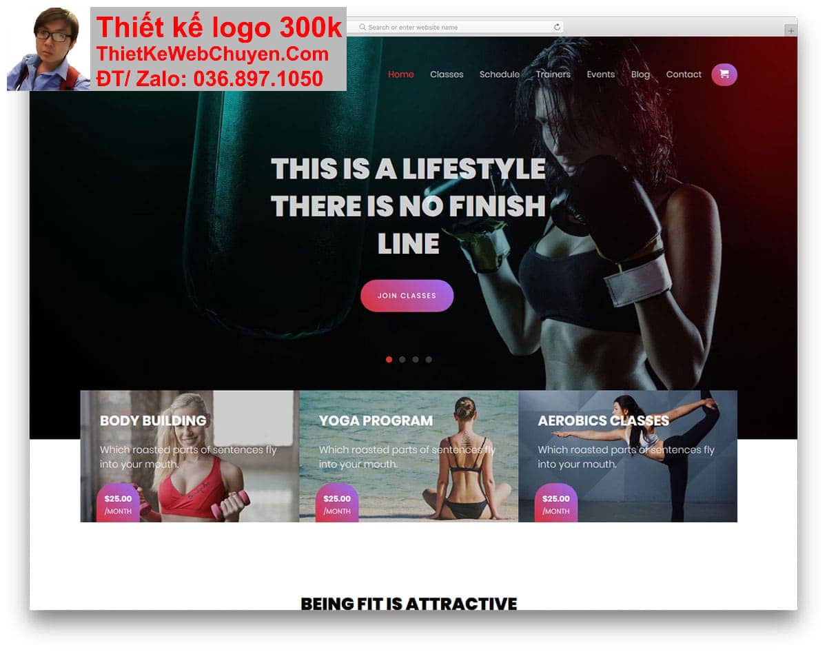 Thiết kế web yoga aerobic chuyên nghiệp Thiết kế web yoga aerobic chuyên nghiệp