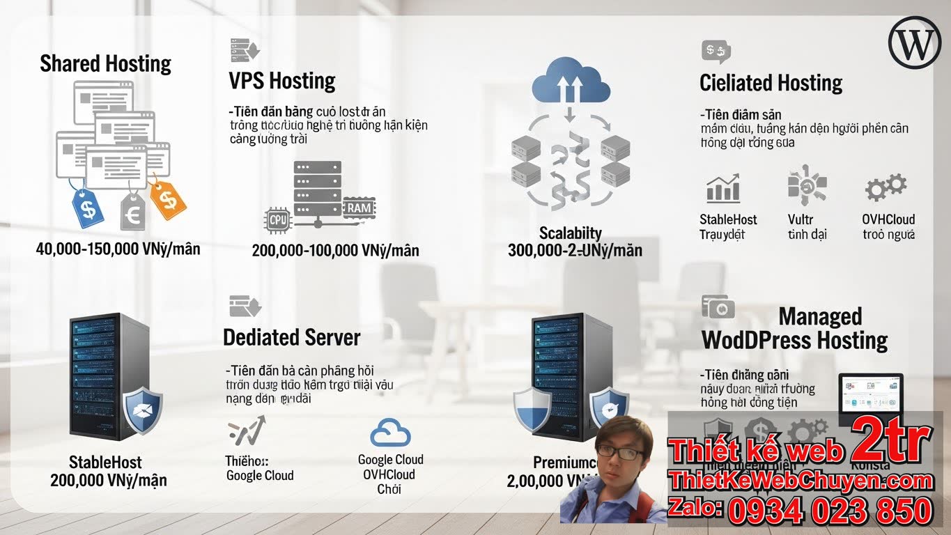 1. Hosting WordPress bao nhiêu tiền nếu chọn các loại hình hosting khác nhau?