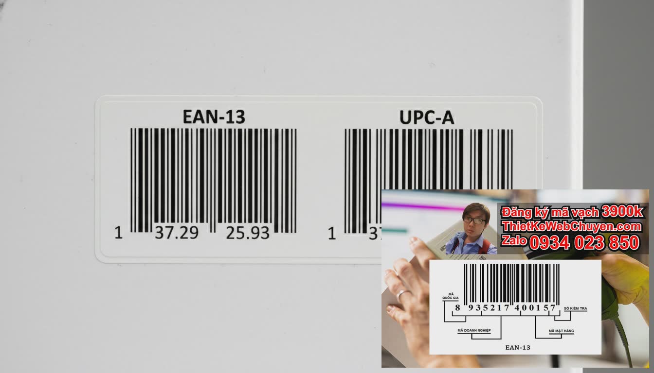 1. Kích thước chuẩn của mã vạch trên nhãn mác là bao nhiêu?