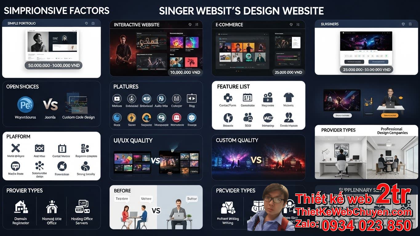 1. Thiết kế web ca sĩ bao nhiêu tiền phụ thuộc vào những yếu tố nào?