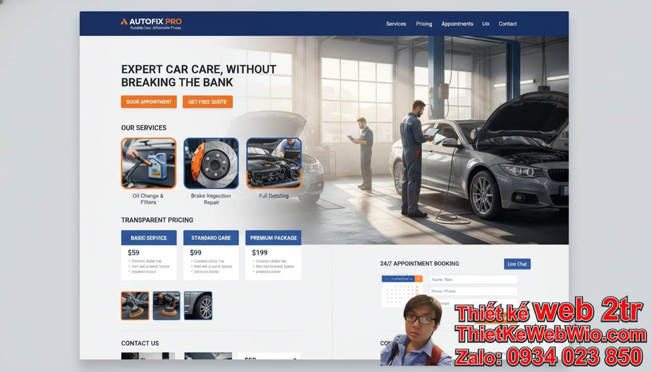 1. Thiết Kế Web Chăm Sóc Và Sửa Chữa Xe Ô Tô Giá Rẻ: Tại Sao Lại Cần Thiết Cho
Doanh Nghiệp Của Bạn?