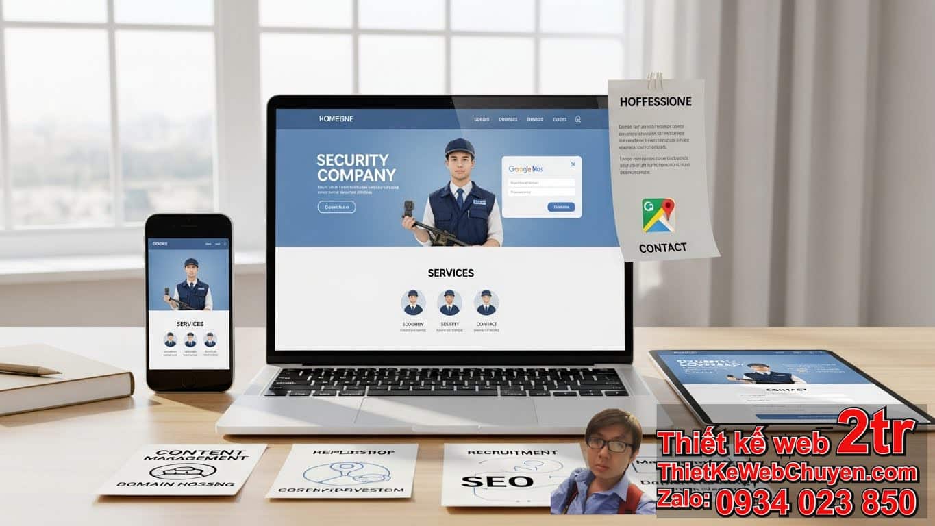 1. Thiết Kế Web Công Ty Bảo Vệ Bao Nhiêu Tiền Cho Một Website Cơ Bản?