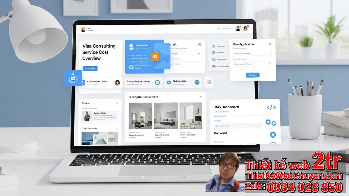 1. Thiết kế web dịch vụ tư vấn Visa bao nhiêu tiền phụ thuộc vào những yếu tố
nào?