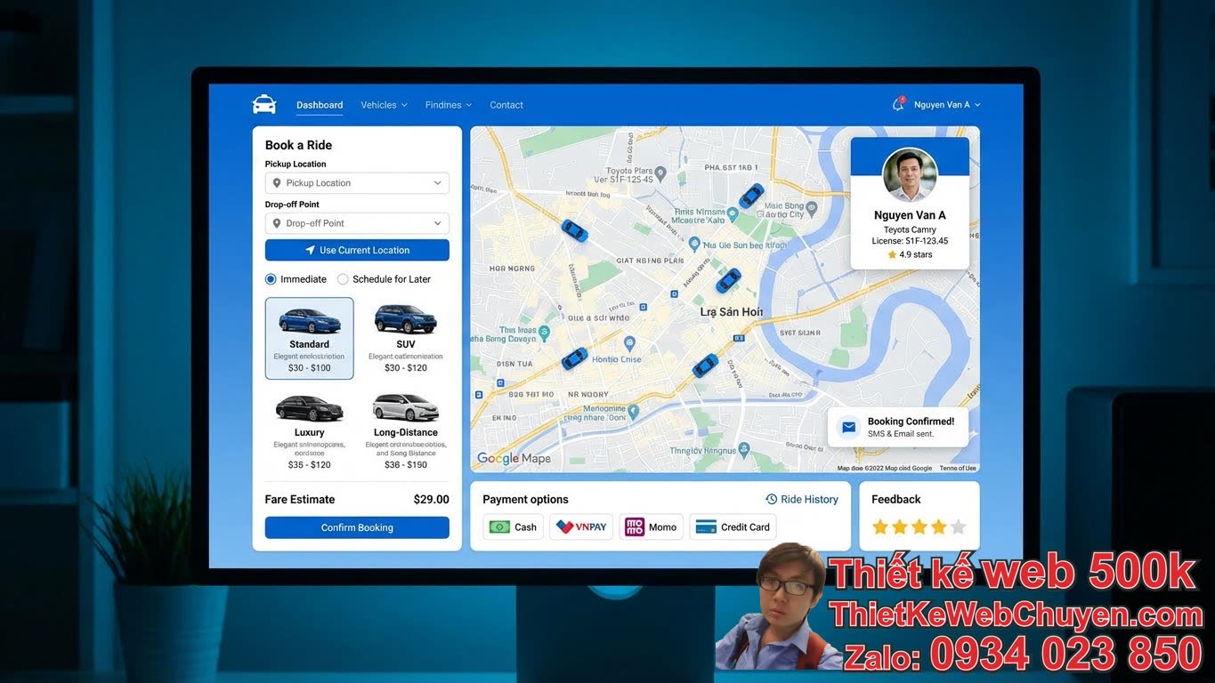 2. Các tính năng không thể thiếu trong thiết kế website taxi tông xanh dương của
bạn 2. Các tính năng không thể thiếu trong thiết kế website taxi tông xanh dương của
bạn