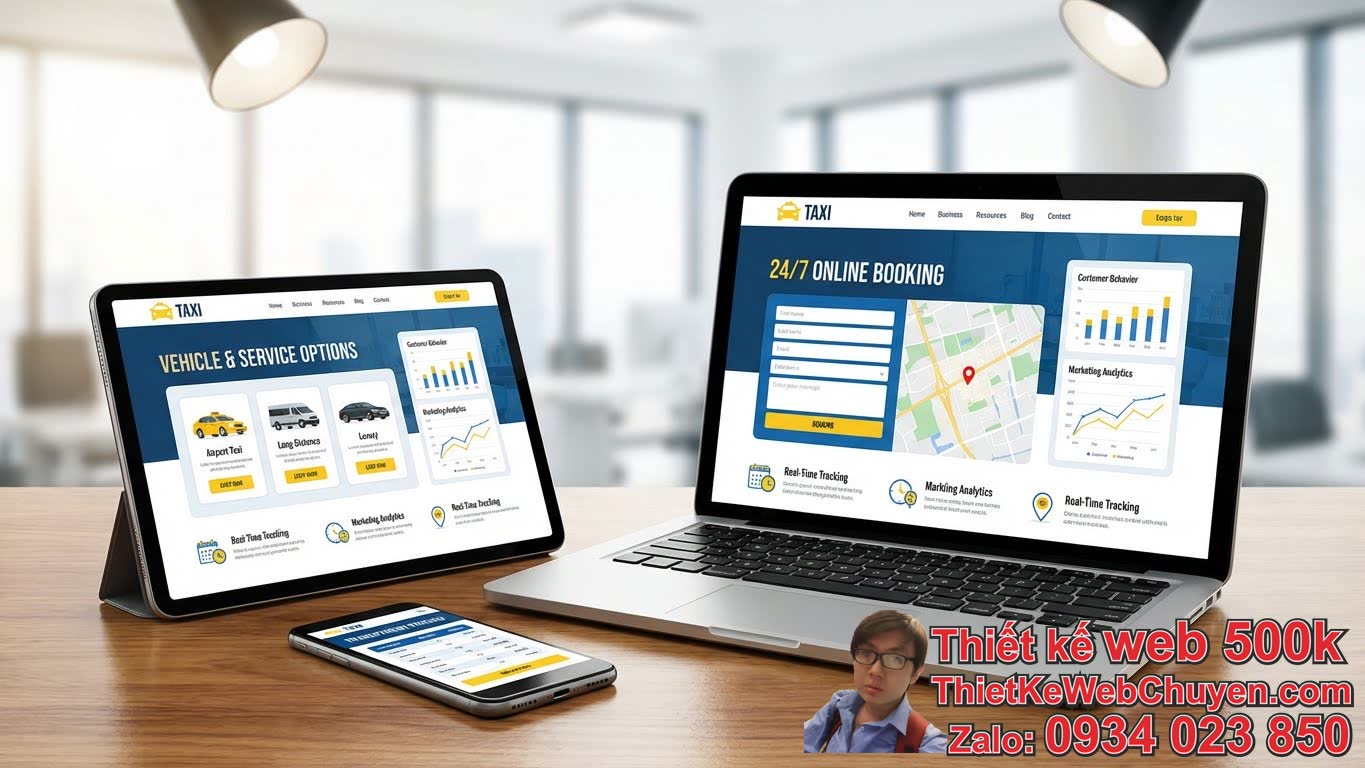 3. Tại Sao Doanh Nghiệp Của Bạn Cần Một Website Thiết Kế Web Dịch Vụ Taxi Chuyên
Nghiệp? 3. Tại Sao Doanh Nghiệp Của Bạn Cần Một Website Thiết Kế Web Dịch Vụ Taxi Chuyên
Nghiệp?