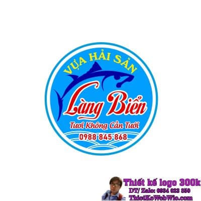 Thiết Kế Logo Cửa Hàng Hải Sản Làng Biển