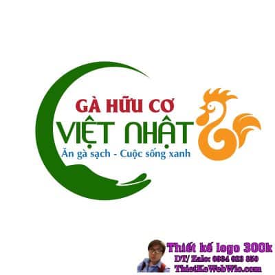 Thiết Kế Logo Gà Hữu Cơ VIỆT NHẬT