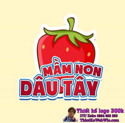 Thiết Kế Logo Mầm Non Dâu Tây