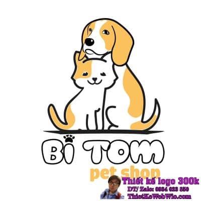 Thiết Kế Logo Thú Cưng Bi Tom Pet Shop