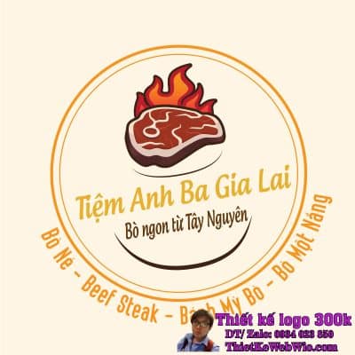 Thiết Kế Logo Tiệm Bò Gia Lai Anh Ba