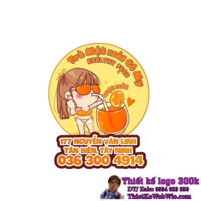 Thiết Kế Logo Trà Mật Xoài Cô My