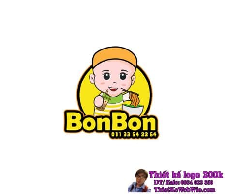 Thiết Kế Logo Trà Sữa và Mì Cay Bon Bon