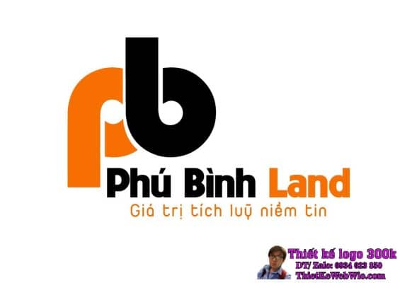 Thiết kế logo Bất Động Sản PB (Phú Bình Land)