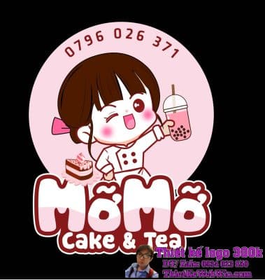 Thiết kế logo Cake & Tea Mỡ Mỡ