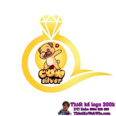 Thiết kế logo Chibi Trang Sức Bạc Cún Jewelry