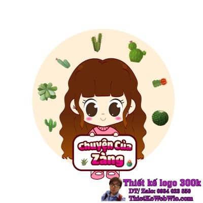 Thiết kế logo Chibi cây cảnh Chuyện của Zàng