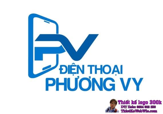 Thiết kế logo Điện Thoại PV (Phương Vy)