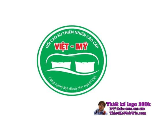 Thiết kế logo Gối Cao Su Thiên Nhiên VIỆT_ MỸ