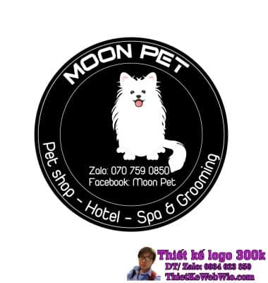 Thiết kế logo Pet shop Hotel Spa & Grooming Moon Pet