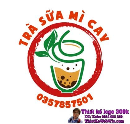 Thiết kế logo TRÀ SỮA MÌ CAY Pure Tea
