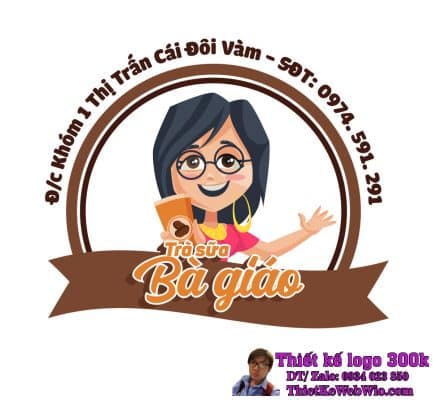 Thiết kế logo Trà sữa Bà giáo