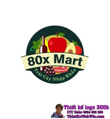 Thiết kế logo Trái cây nhập khẩu & thịt nhập khẩu 80x Mart