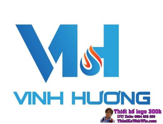 Thiết kế logo Xăng Dầu VH (Vinh Hương)
