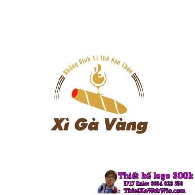 Thiết kế logo Xì Gà và Rượu Xì Gà Vàng