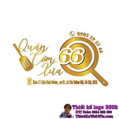 Thiết kế logo ẩm thực Quán Cơm Xưa 66