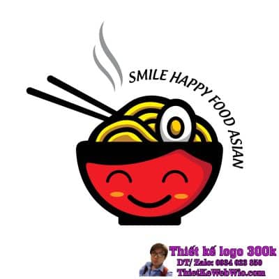 Thiết kế logo ẩm thực Việt Nam SMILE Happy Food Asian