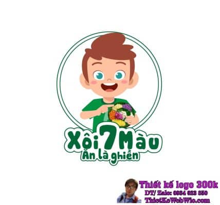 Thiết kế logo ẩm thực Xôi 7 Màu