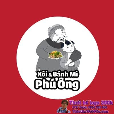 Thiết kế logo ẩm thực Xôi Phú Ông