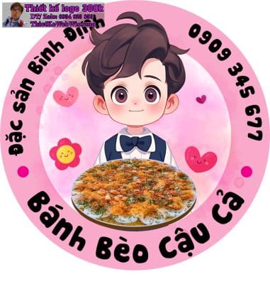 Thiết kế logo ăn uống Bánh Bèo Cậu Cả