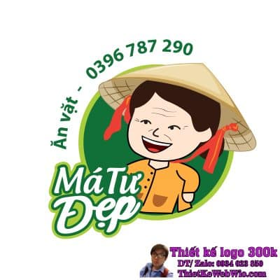 Thiết kế logo ăn vặt Má Tư Đẹp