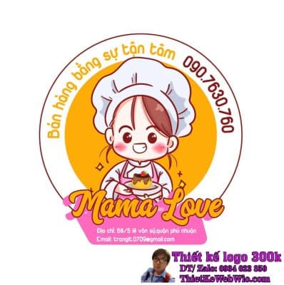 Thiết kế logo bánh ngọt Mama Love